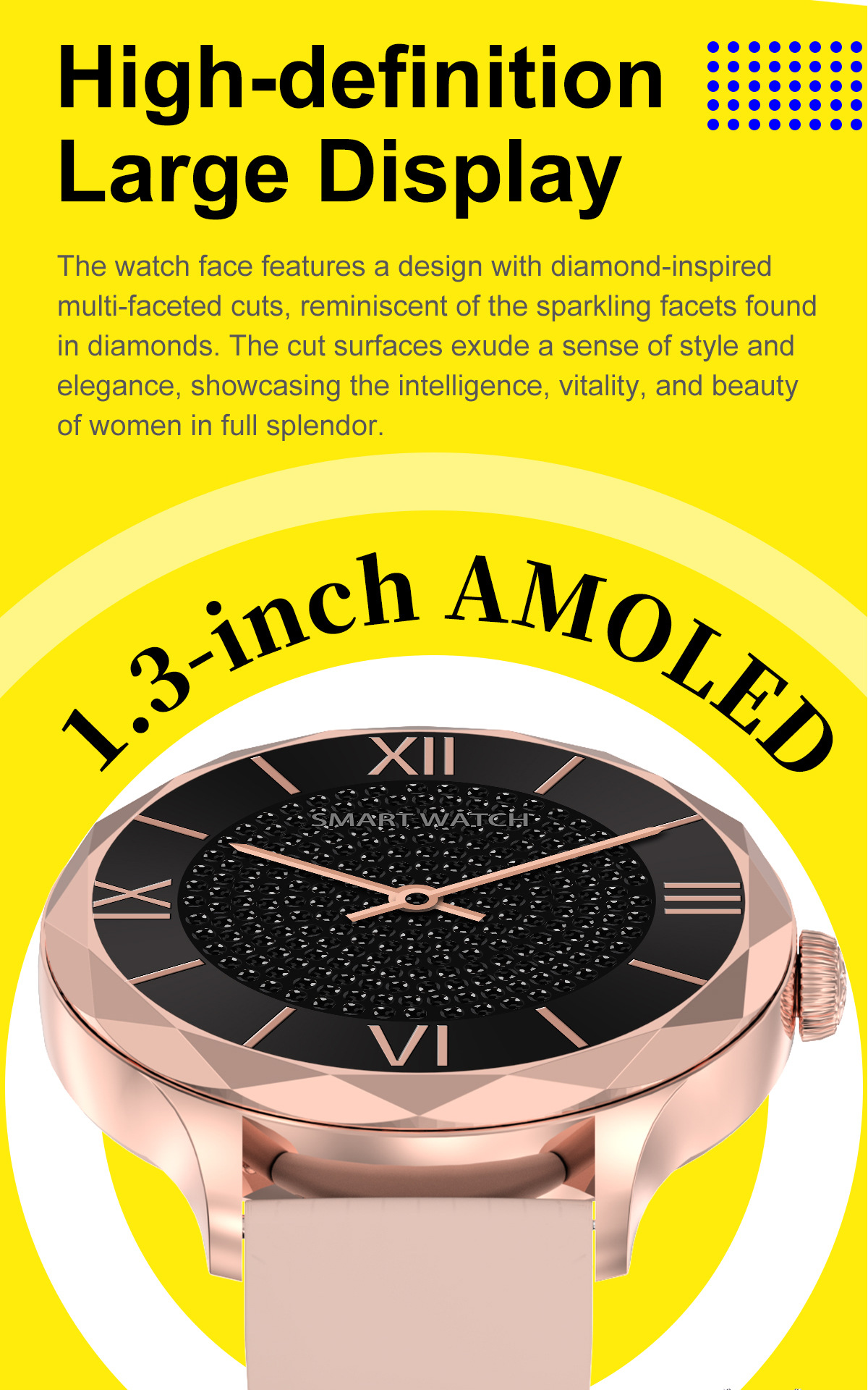 DT Diamond Smart Watch AMOLED Bluetooth Call Voice Assistant_voghion.com