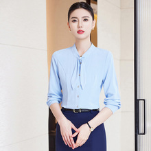 职业衬衫女2025秋装蝴蝶结上衣气质工装衬衣收银接待服务员工作服