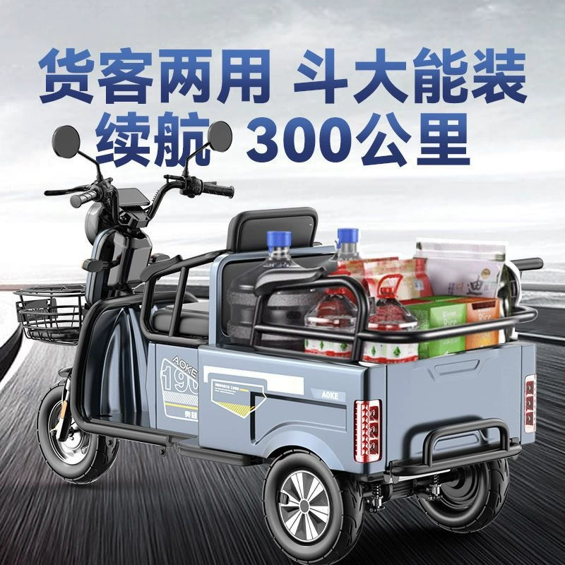 Электрический трехколесный велосипед для пожилых людей, литиевая батарея для пожилых людей для перевозки детей, аккумуляторный автомобиль для взрослых с ведром, супер длительное время автономной работы