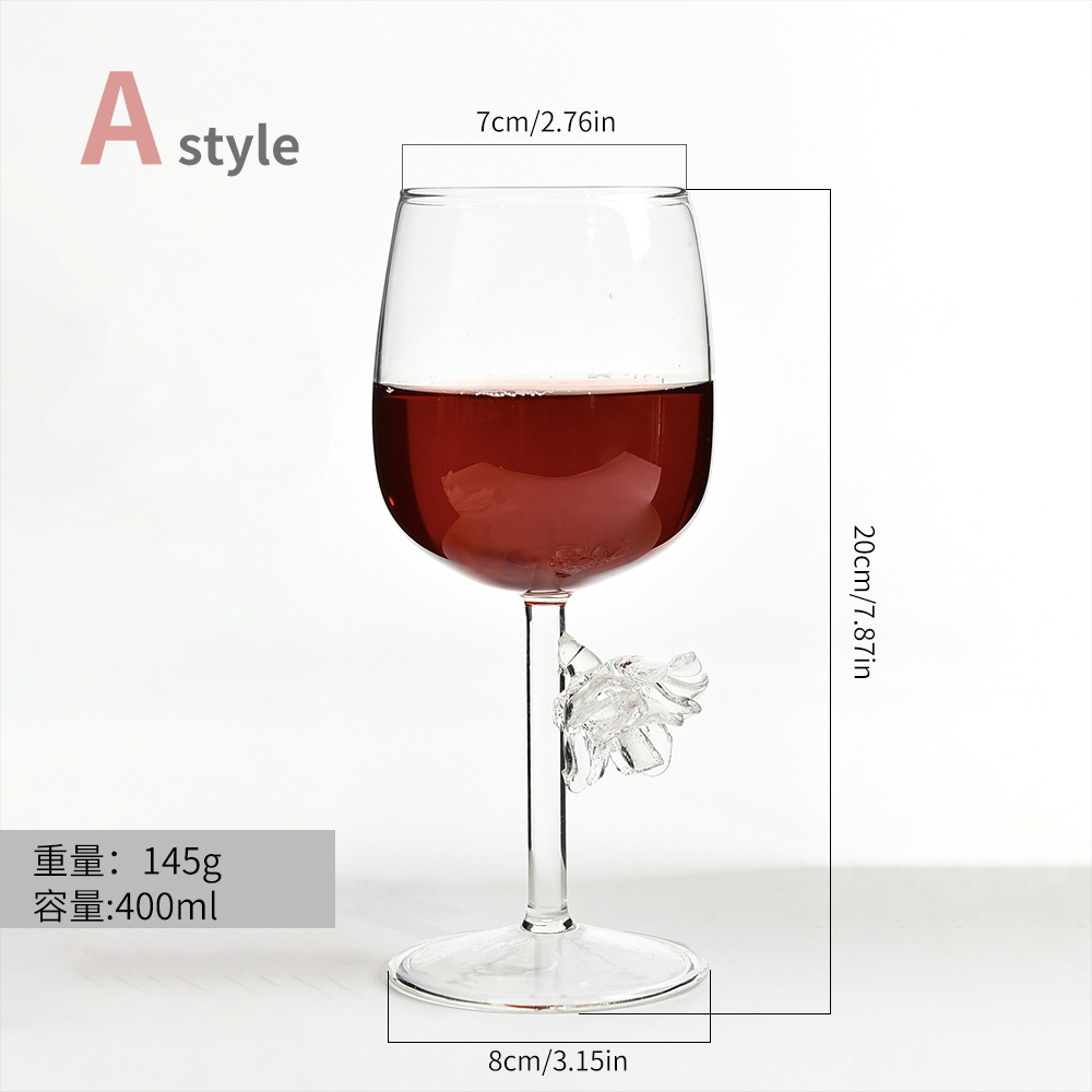 BZ2091 A medio alto pie - taza de rosa transparente