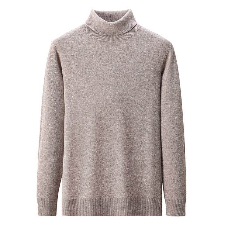 Nueva lana de cuello alto lana casual hombre lana cálida comercio exterior casual fondo camisa de punto de color sólido suéter simple