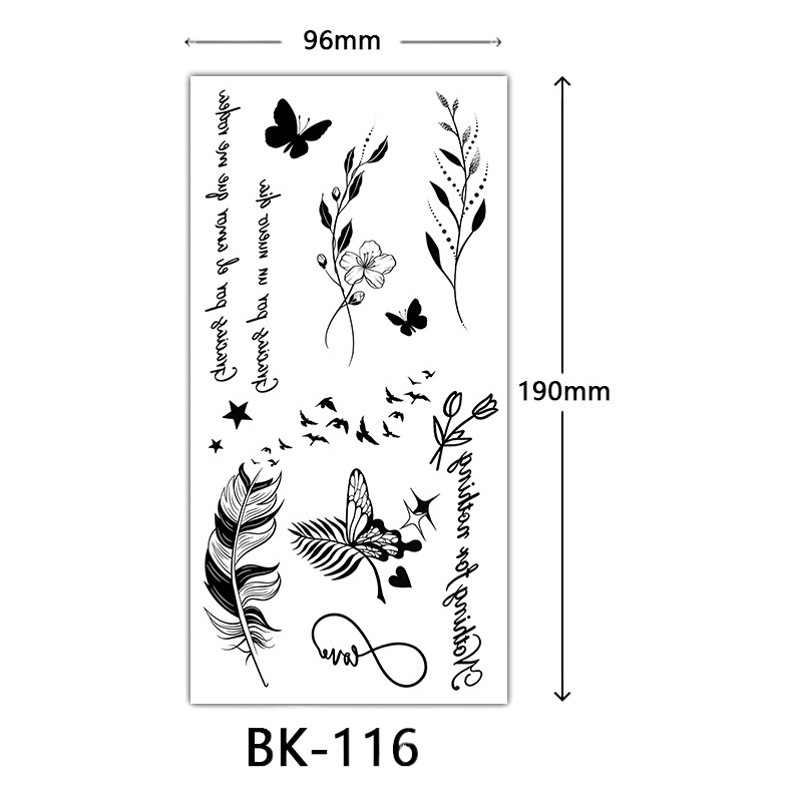 Cross-border dedicado Sketch flor tatuaje pegatinas boceto tatuaje pegatinas Rosa flor blanco y negro tatuaje de la flor