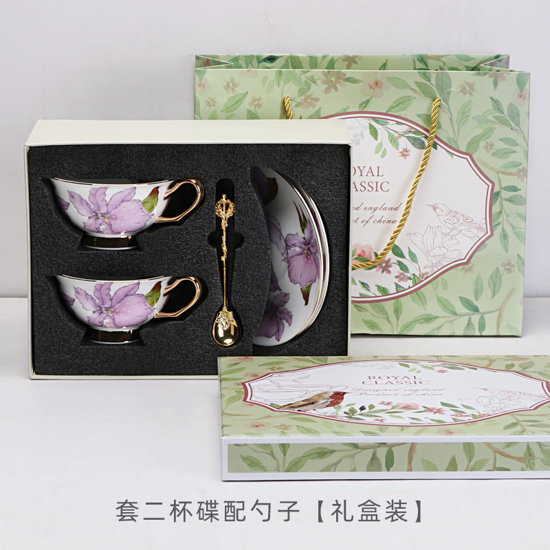 Taza de café exquisita de porcelana de hueso, platillo, taza de té negro de cerámica, regalo, taza de agua de porcelana de hueso de alta gama, juego de regalo