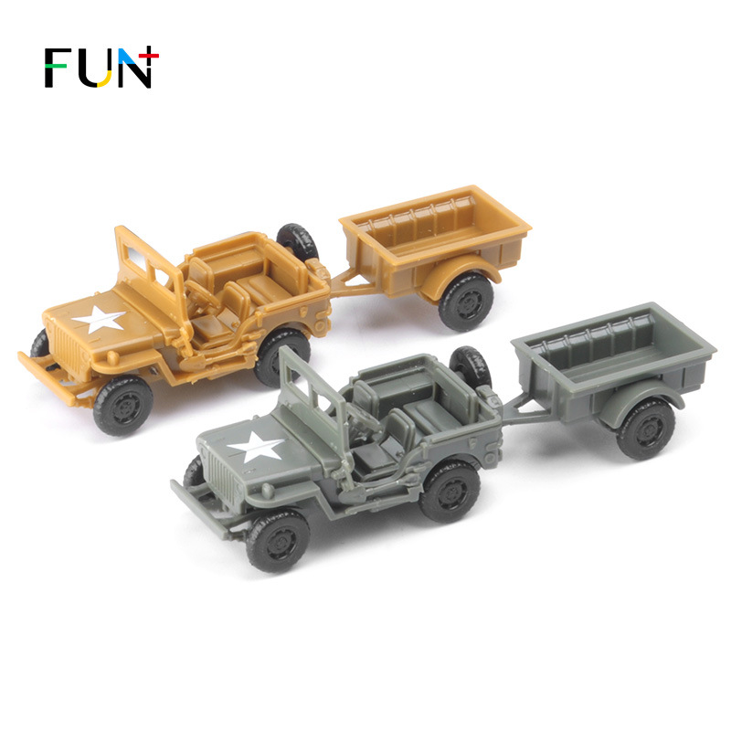 Lejia4 DAssembled1:72 World War IIWillys Jeep Model Military Toy Sand Table Ornaments Gift2 Colors