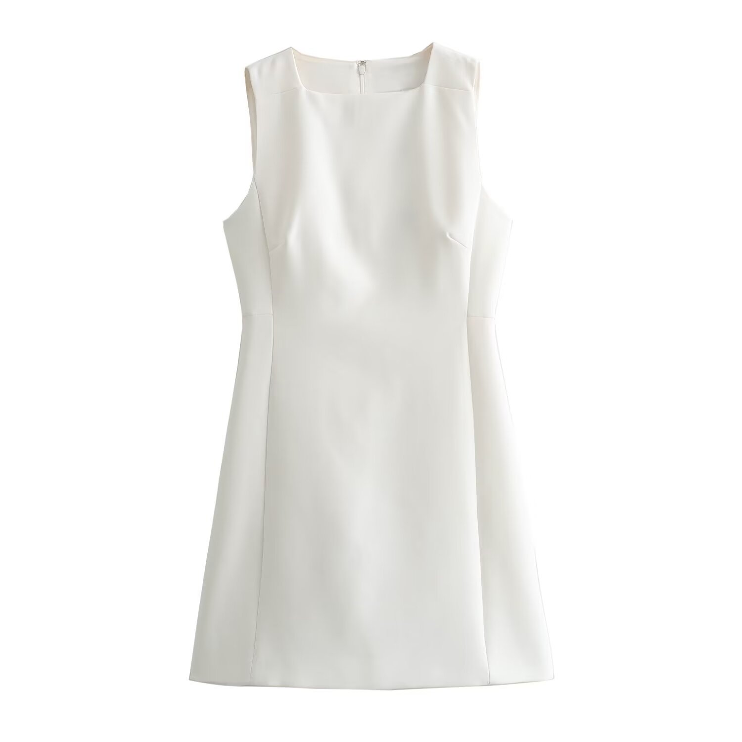 2024欧美风春女装新款白色无袖短连衣裙  8156图片色个性街头涤纶
