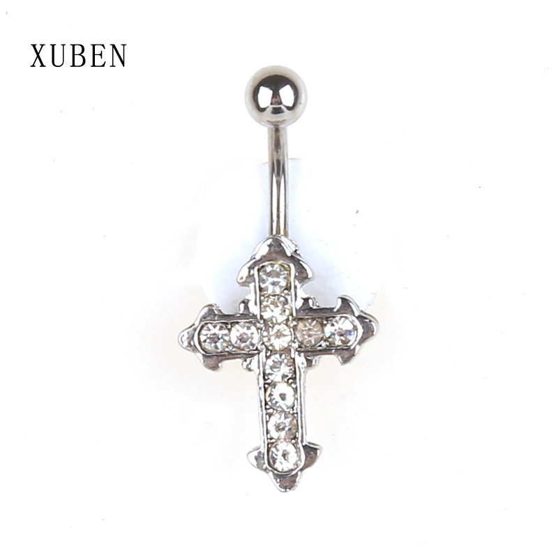 Новый стиль искусства пупок религиозный орнамент из нержавеющей стали прокол тела кристалл подвески аксессуары трансграничные прямые продажи