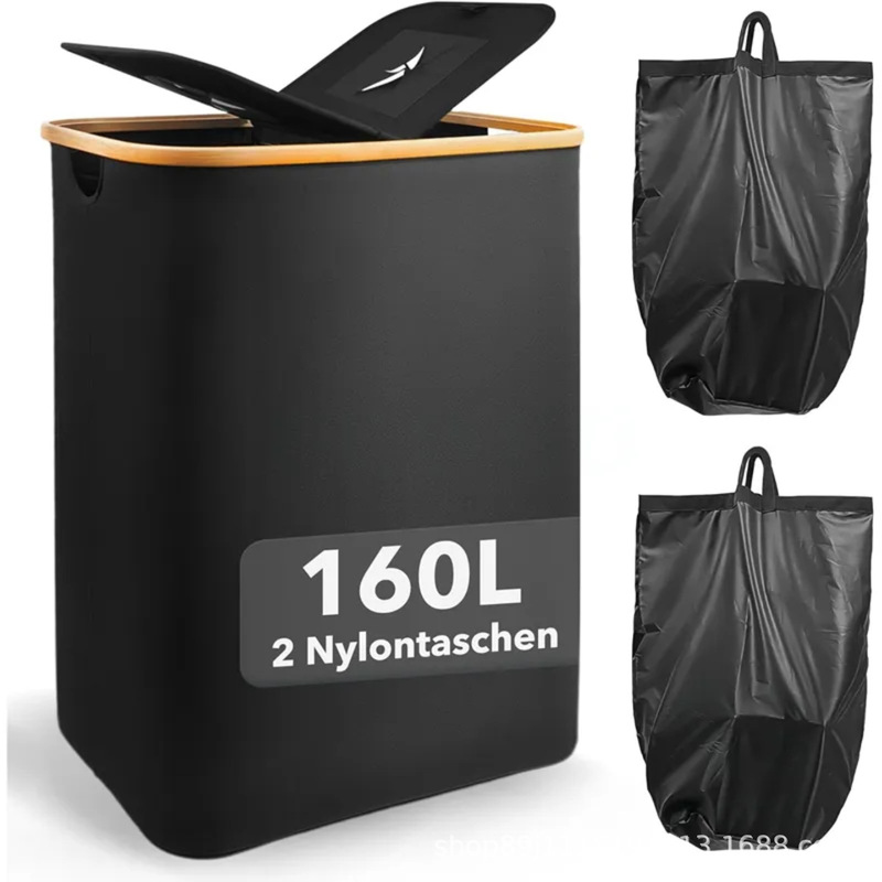 Cross-Border Large-Capacity Kitchen Plastic Bottle Recycling Box Foldable Removable Inner Bag Dirty Clothes Basket Double Bucket Storage Box Cross-Border Large-Capacity Kitchen Plastic Bottle Recycling Box Foldable Removable Inner Bag Dirty Clothes Basket Double Bucket Storage Box