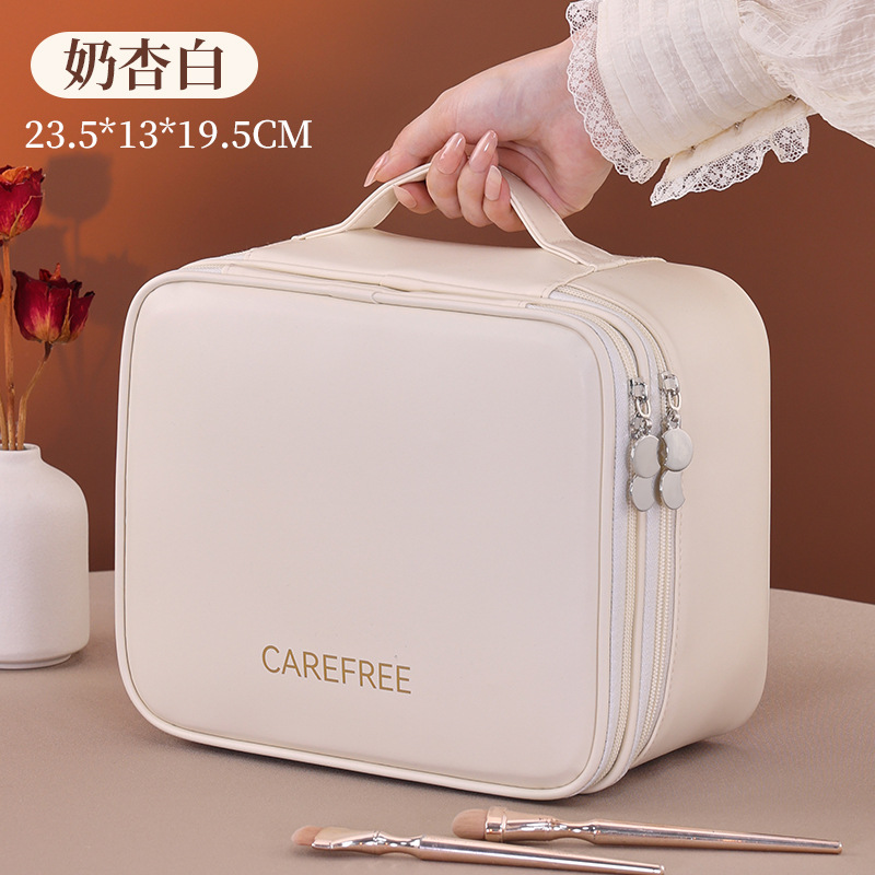 4개의 주요 구역을 갖춘 프렌치 라이트 럭셔리 더블 레이어 - 밀키한 살구 화이트 두꺼워진 대형 사이즈