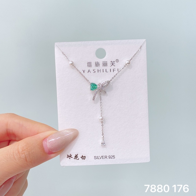 雅施丽芙925通体银闪耀冰花切锆石锁骨链轻奢高级感百搭颈链新款|undefined