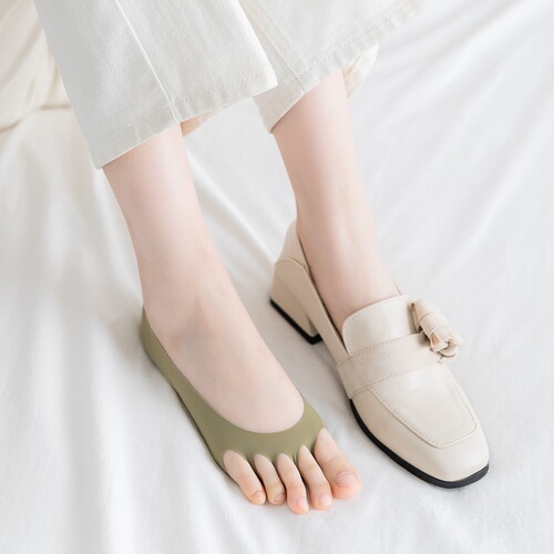 Toe socks women's cotton candy color invisible socks yoga shallow mouth ice silk summer thin non-slip socks split toe socks
