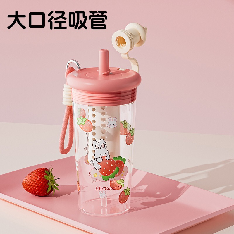 カップ女子新製品2025高颜値夏耐高温ストローカップtritan大容量学生かわいいカップ|undefined