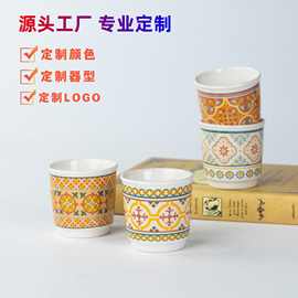 专业定制创意欧式贴花工艺陶瓷杯浓缩咖啡杯家用功夫茶定制logo