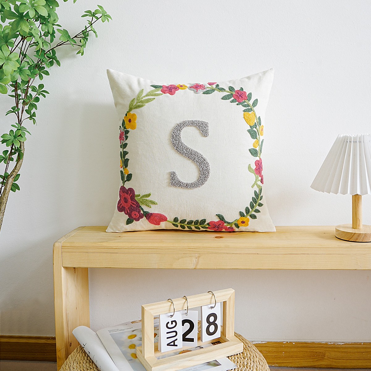 Letras transfronterizas personalizadas toallas bordadas almohada cubierta de sofá sala de estar almohada cubierta de respaldo cubierta de alta calidad sin núcleo
