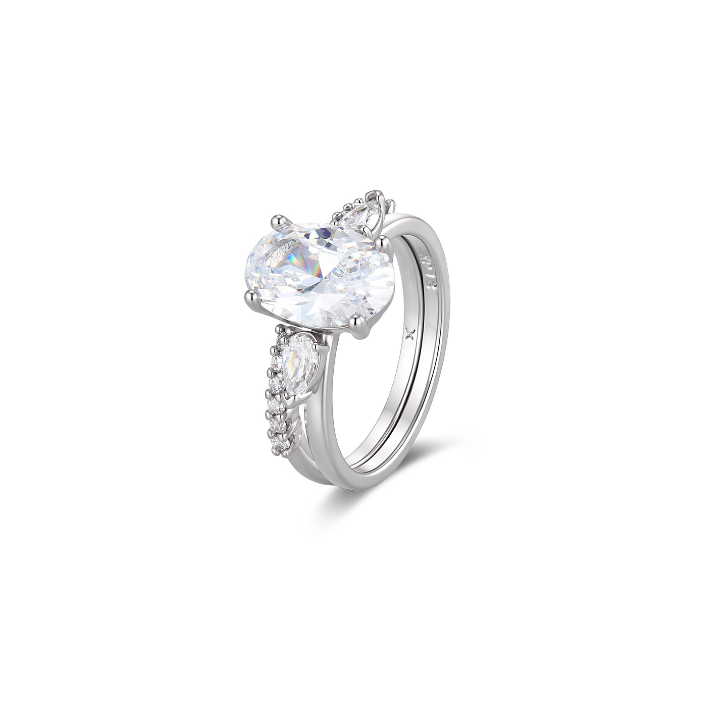 Xuping nicho diseño ligero de lujo huevo de paloma anillo de aleación de cobre chapado en blanco simple ins estilo joyería al por mayor