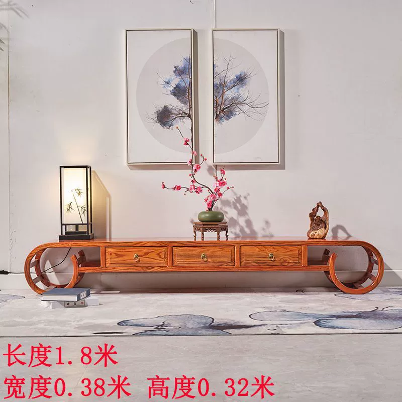 Антикварный простой шкаф для телевизора из цельного дерева, современный простой шкаф для телевизора, шкаф для хранения в гостиной, новый китайский стиль, резная кровать и завтрак