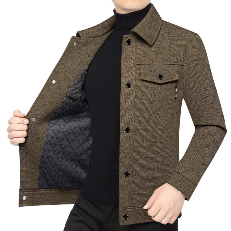 2026 Spring and Autumn New Men's Printed Short Lapel Jacket Men's Slim Fit Trendy Casual Versatile Outerwear Top 2026 Spring and Autumn New Men's Printed Short Lapel Jacket Men's Slim Fit Trendy Casual Versatile Outerwear Top