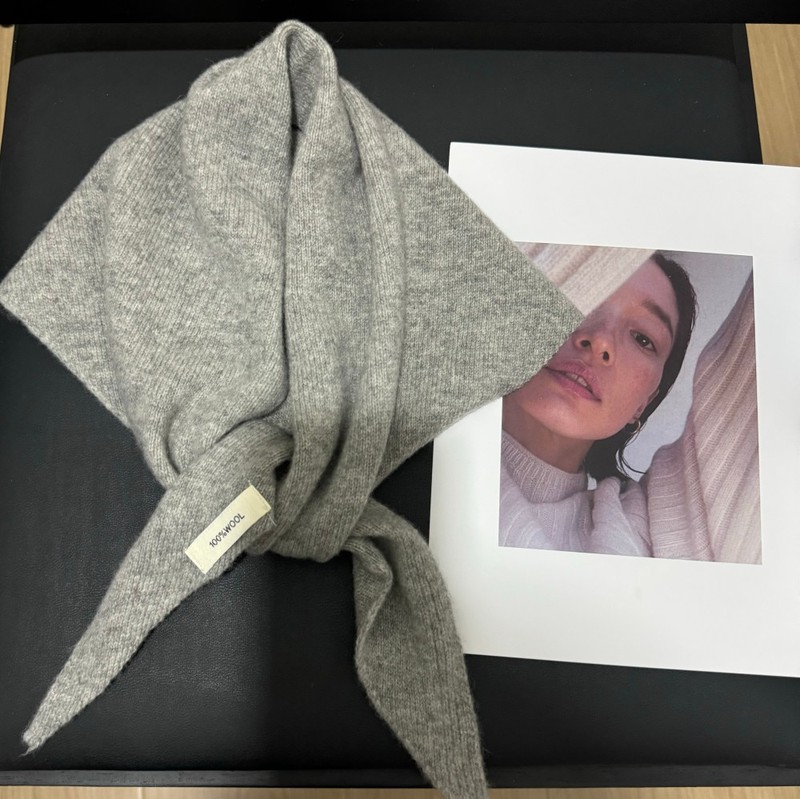 全羊毛针织三角巾披肩女秋冬保暖头巾多功能保暖百搭毛线小围巾女|undefined
