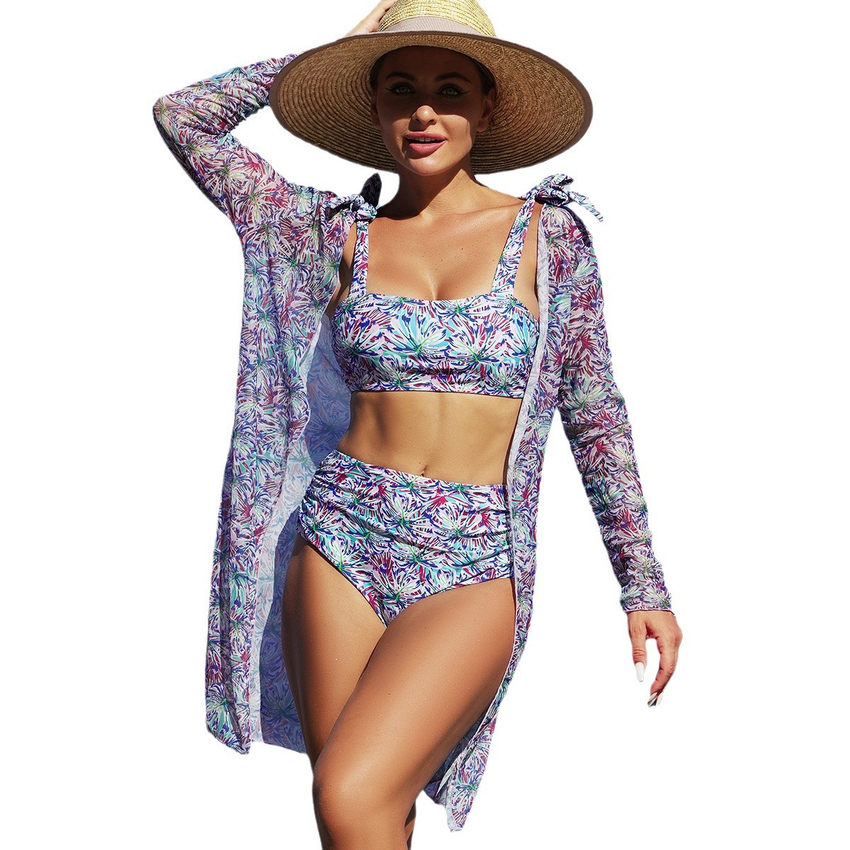 La nueva moda de Mingyi de alta gama en la playa sexy europea y americana traje de baño de mujer bikini BIKINI traje de baño de tres piezas para mujer