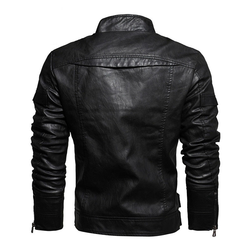 Men's Leather Jacket High Quality Stylish Synthetic Pu Coat_voghion.com