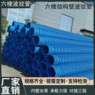 Source factory direct HDPE hexagonal structure wall corrugated pipe polyethylene reinforced hexagonal corrugated pipe type B increase