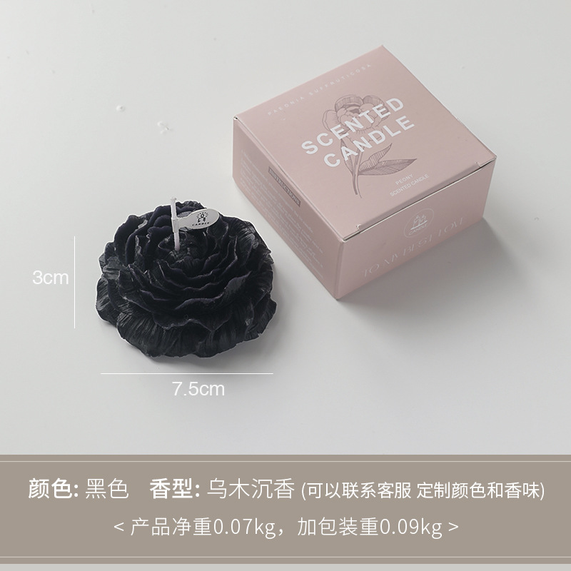 Vela de aromaterapia de flores de peonía, regalo de mano, OEM personalizado, procesamiento de ODM, cera de modelado de fragancias OEM