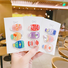 Korean Beverage Bottle Hair Clip for Girls - Cute Autumn Hairpin, Uncommon Quirky Teenager Side Fringe Hair Clip with Duckbill Design