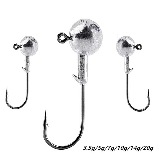 Lead head hook bagged fishing hook, sharp primary color soft bait hook, lure hook, various types of lead head hook fishing gear wholesale