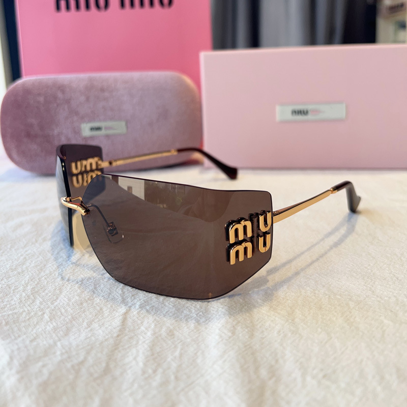 Miu Miaojia Sunglasses Retro Women's Zhang Yuanying Same Style Borderless Large Frame European and American Letter Sunglasses sunglass