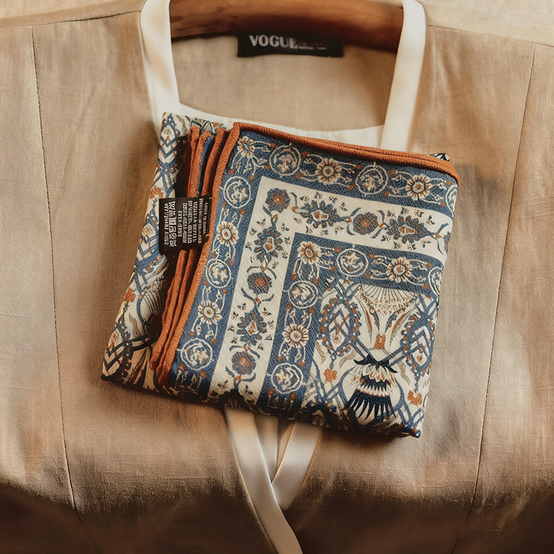 Silk Wool Scarf for Women in Autumn and Winter, High-End Neck Scarf, Warm and Cold-Proof