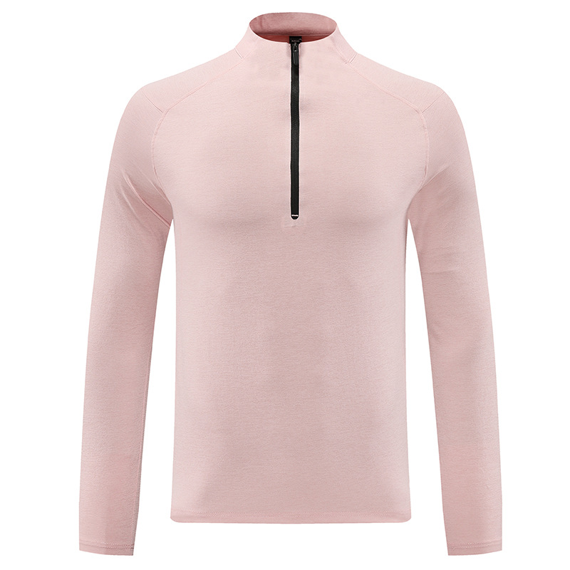 Comercio exterior transfronterizo semi-cremallera de cuello vertical camiseta de hombre camiseta legging de mangas largas acondicionamiento físico correr elástico chaqueta de secado rápido