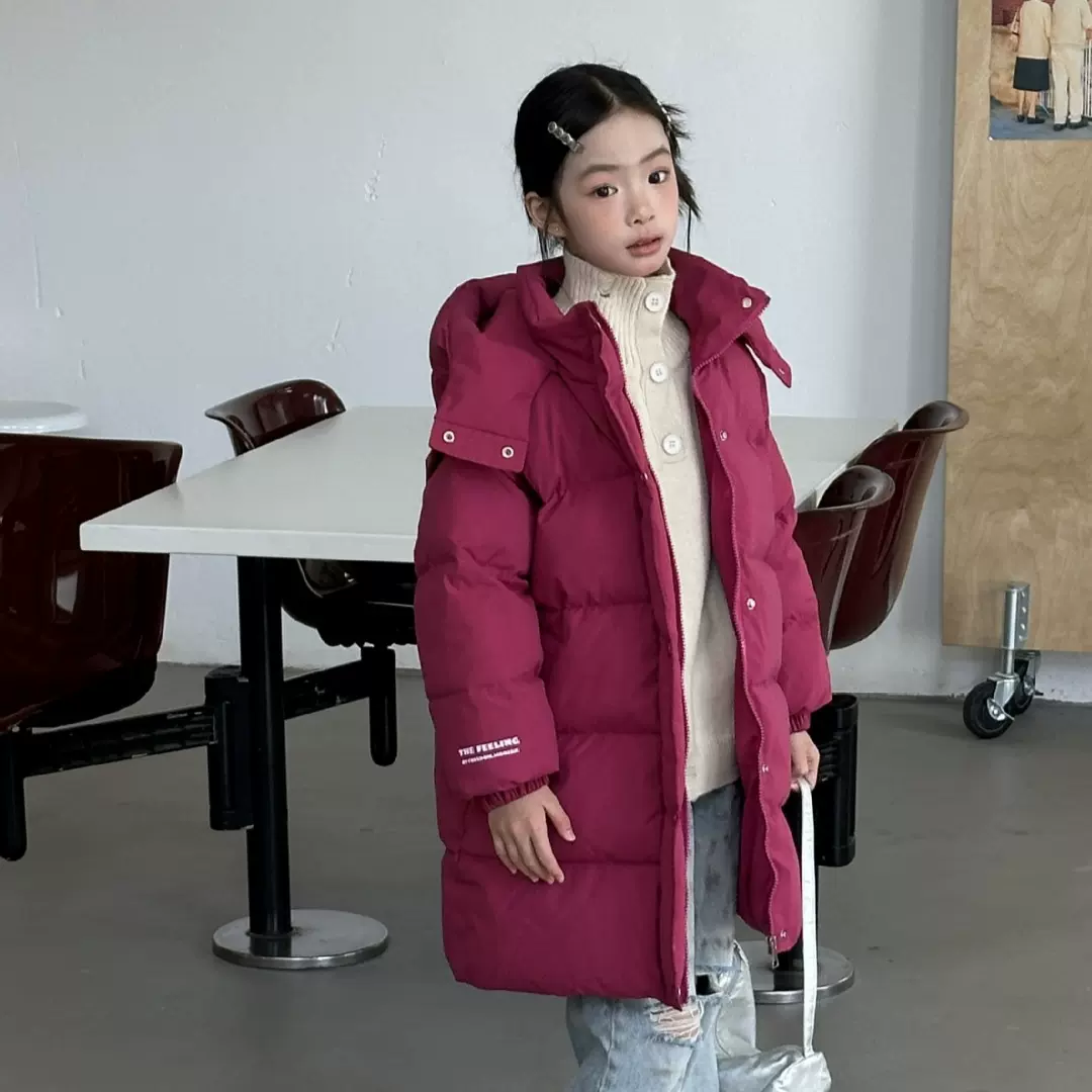 儿童棉服加厚中长款男女童冬季保暖外套2025新款韩版宝宝棉衣童装