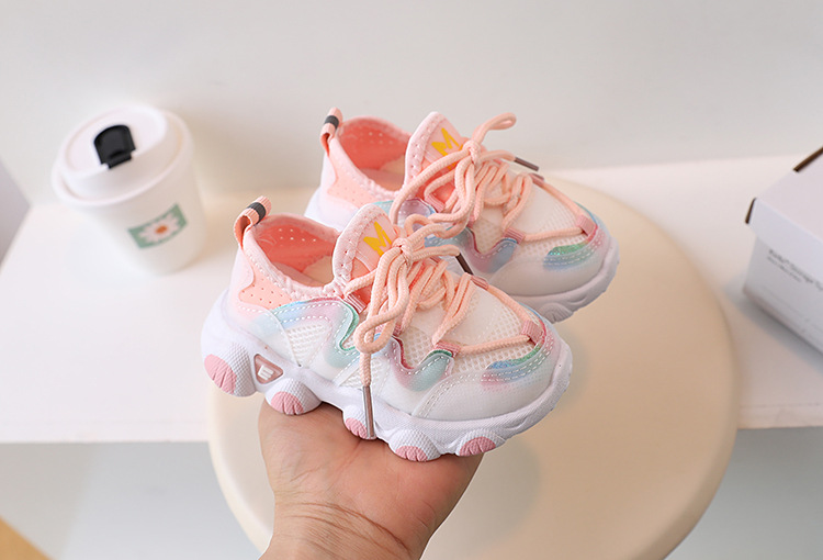 Sport per bambini Primavera e autunno Nuova suola morbida super leggera Maglia traspirante per ragazza casual Piccola bianca per imparare a camminare_voghion.com