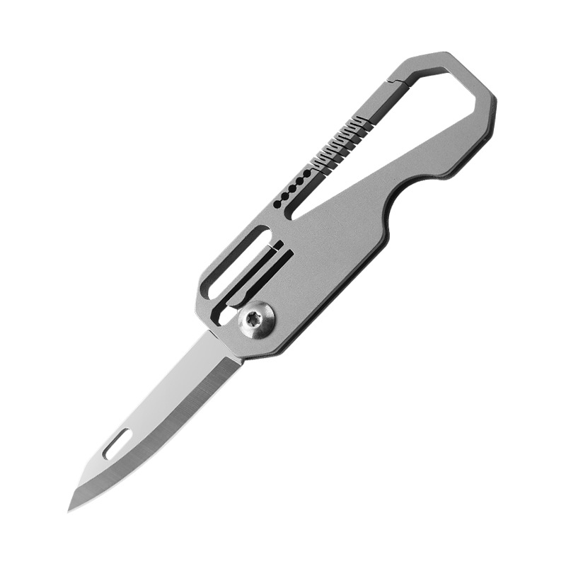 Cuchillo de aleación de titanio afilado llavero multifunción portátil dividido Express mini edc cuchillo de desembalaje portátil pequeño cuchillo plegable