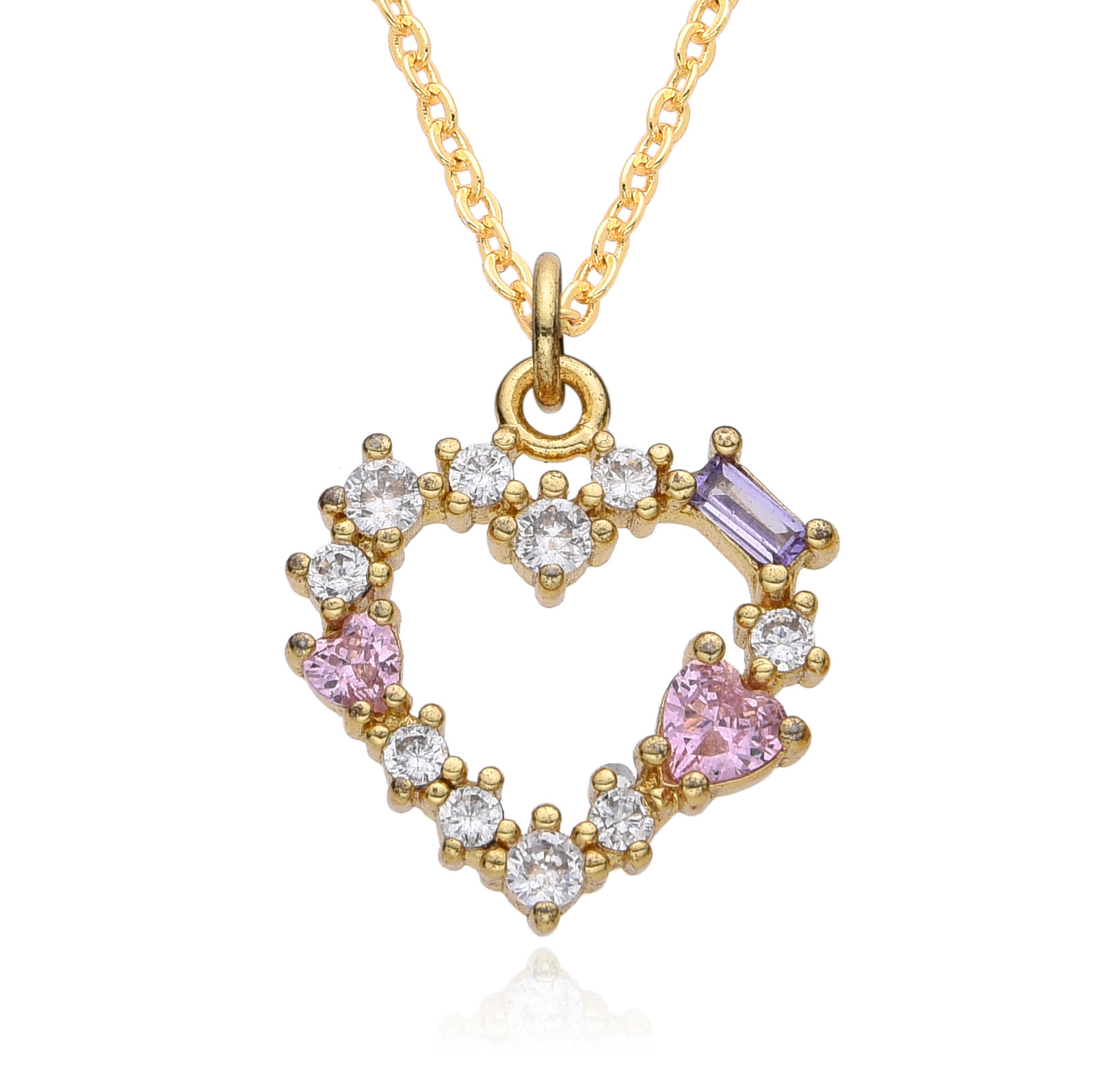 12g Weight Copper Pendant Material Zircon Inlay Material Pendant Necklace Classification Copper Chain Material 1 Piece Quantity Holiday, Daily Occasion Copper Material Heart Shape Pattern Women's Gender Inlay Design Casual, Simple Style Style Copper Inlay Heart Shape Zircon Pendant Necklace 10
