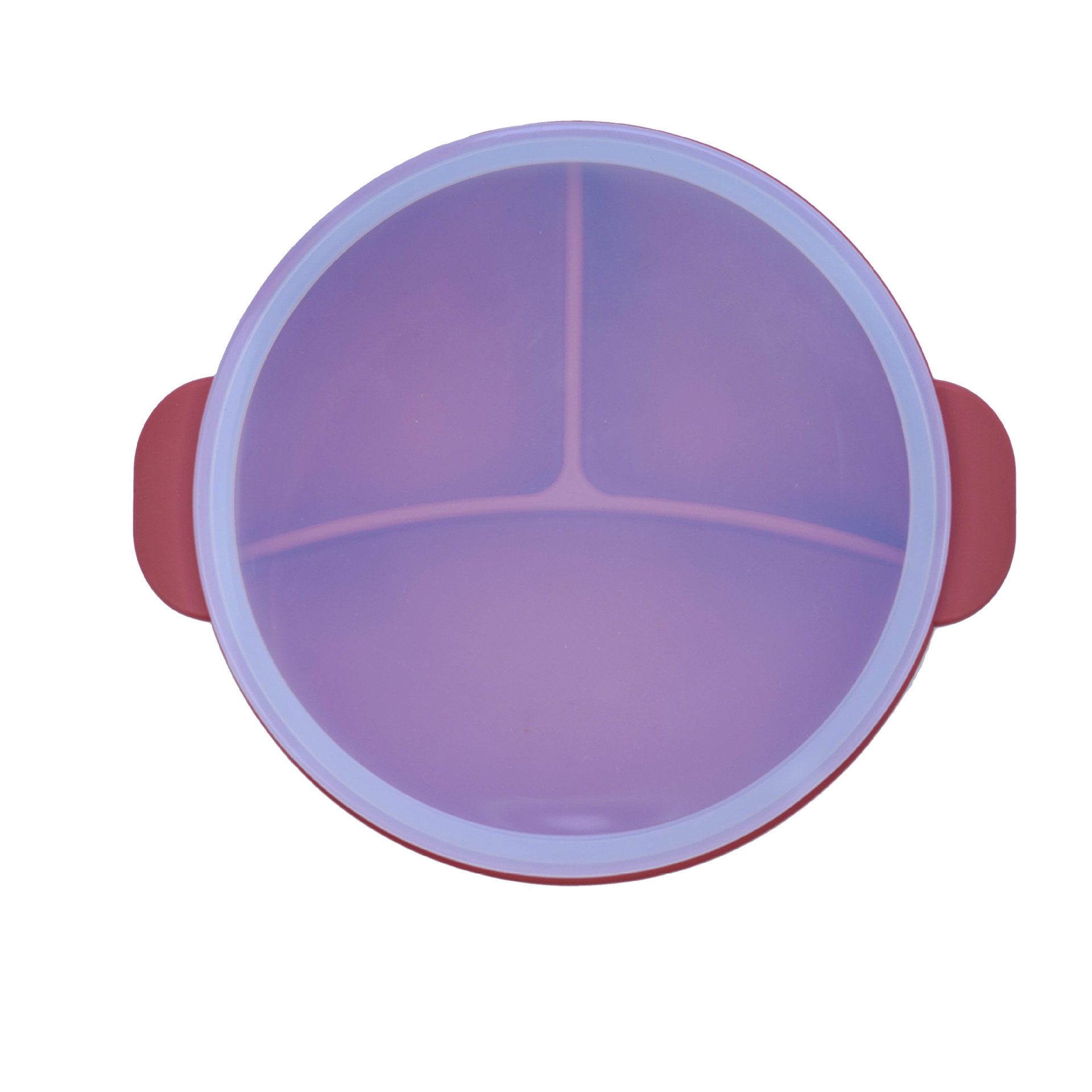 Nuevo bebé vajilla con tapa anti-caída suplemento de alimentos para bebés compartimiento de la placa de la categoría alimenticia de silicona tazón integrado