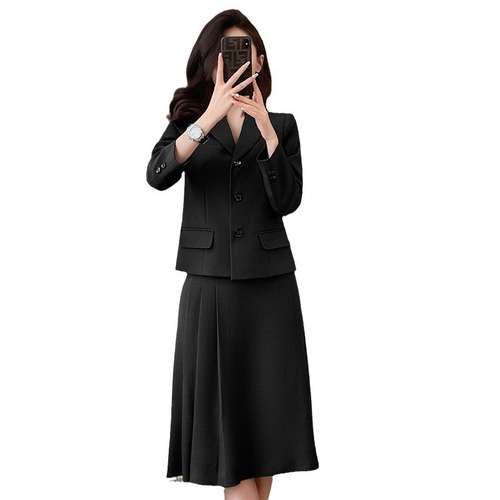 Black suit skirt suit for women spring 2024 new teaching interview work clothes small formal suit