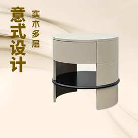 SMEFY42意式设计师款圆形床头柜简约现代卧室收纳柜小户型床