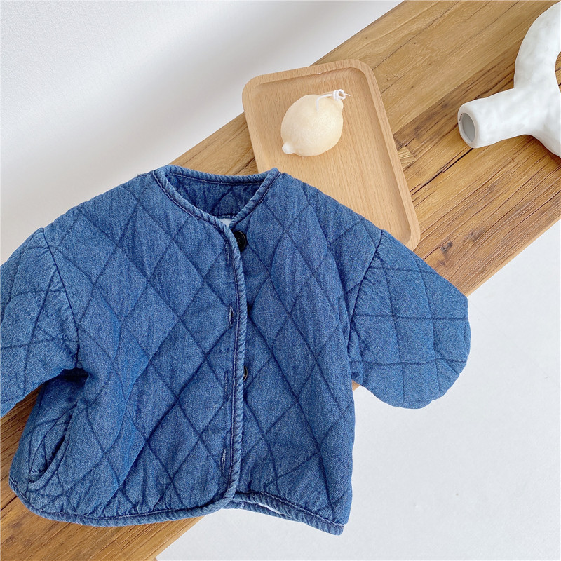 Abrigo infantil bebé otoño e invierno ropa estilo coreano ropa para niños bebé Abrigo de mezclilla para hombres y mujeres bebé engrosado abrigo otoño e invierno