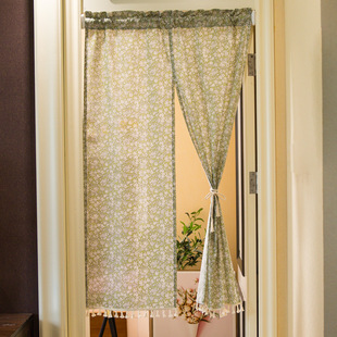 Cross-border Amazon Fabric Door Curtain Home Door Bedroom Door Shelter Curtain South Korea Taiwan Japan Cotton Linen Short Curtain