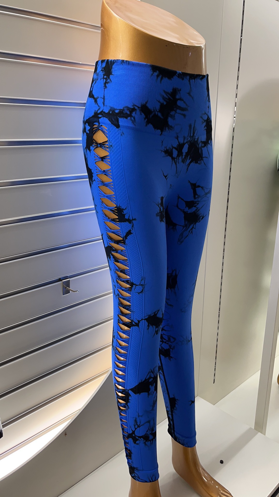 Versión gruesa talla S 200g + sin costuras pantalones de yoga de la aptitud de las mujeres Pantalones deportivos tie-dyed tie-float Hip-lifting pantalones Leggings