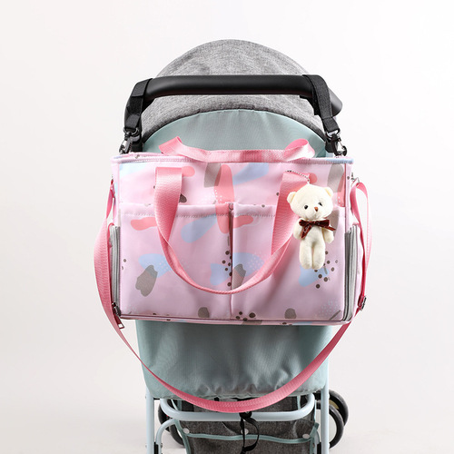 新款韩版妈咪包大容量手提母婴包单肩斜挂多功能可挂婴儿车孕妇包