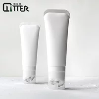 Пятно 50/80/100 г матовый белый косметический шланг, повторяемая пустая бутылка, пять шариков, бусины из нержавеющей стали, изогнутый хвост