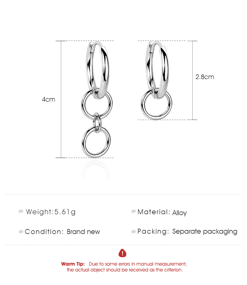 Punk Asymmetrical Alloy Earrings display picture 1