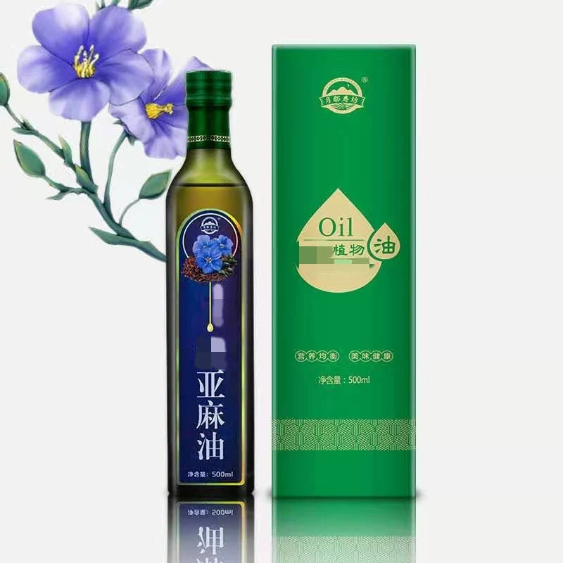 Оптовая Продажа с фабрики льняное семя Камелия оливковое масло стеклянная бутылка Бытовая 500 мл льняное пищевое масло