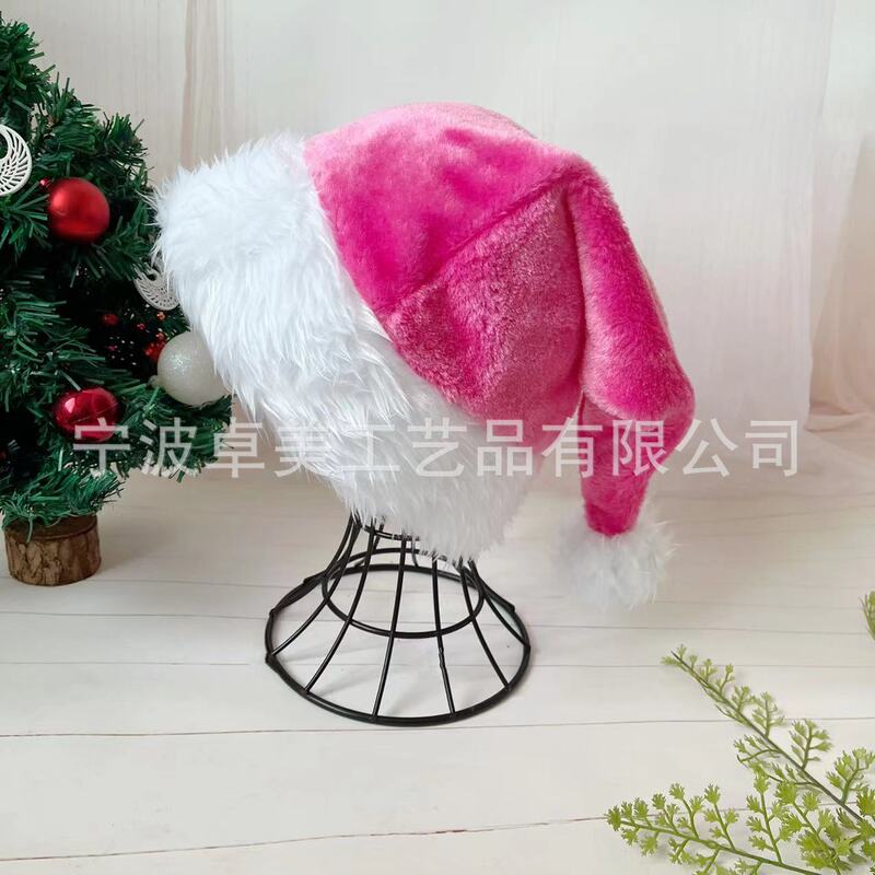 現物30*45cm純色のぬいぐるみがクリスマス帽をつないでいる子供の大人の祝日パーティー帽は多色で選択できる|undefined
