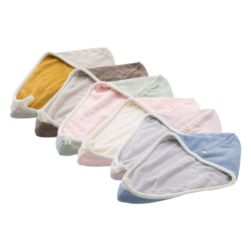 Shangchao specializes in double-layer coral fleece dry hair cap women's microfiber quick-drying absorbent headscarf dry hair towel wholesale