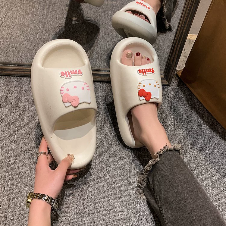 Летние домашние тапочки с героями мультфильмов KT Cat, женские модные мягкие тапочки из ЭВА, ощущение дерьма, Тапочки для ванной оптом, трансграничные