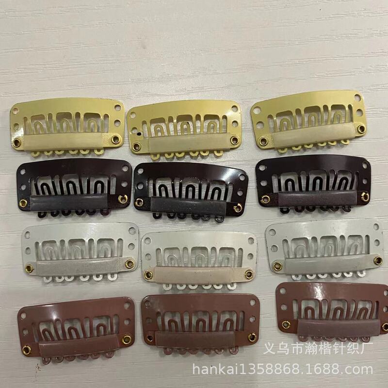Factory spot wholesale wig U-clip 3.2cm six-tooth wig clip stainless steel carbon steel hair BB clip