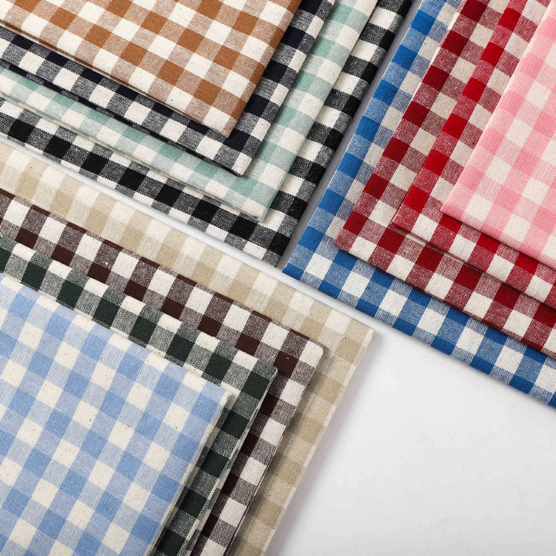全棉色织小格子布经典小方格格纹面料朝阳格童装衬衫复古布料纯棉