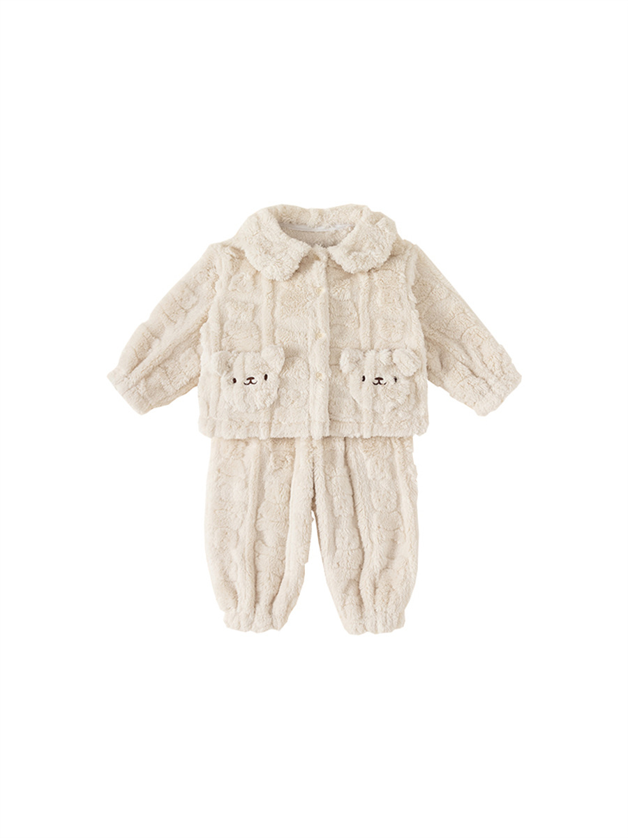 Youbao ropa para niños traje de servicio a domicilio para niños otoño e invierno bordado de dibujos animados traje de invierno cálido de dos piezas DT23022